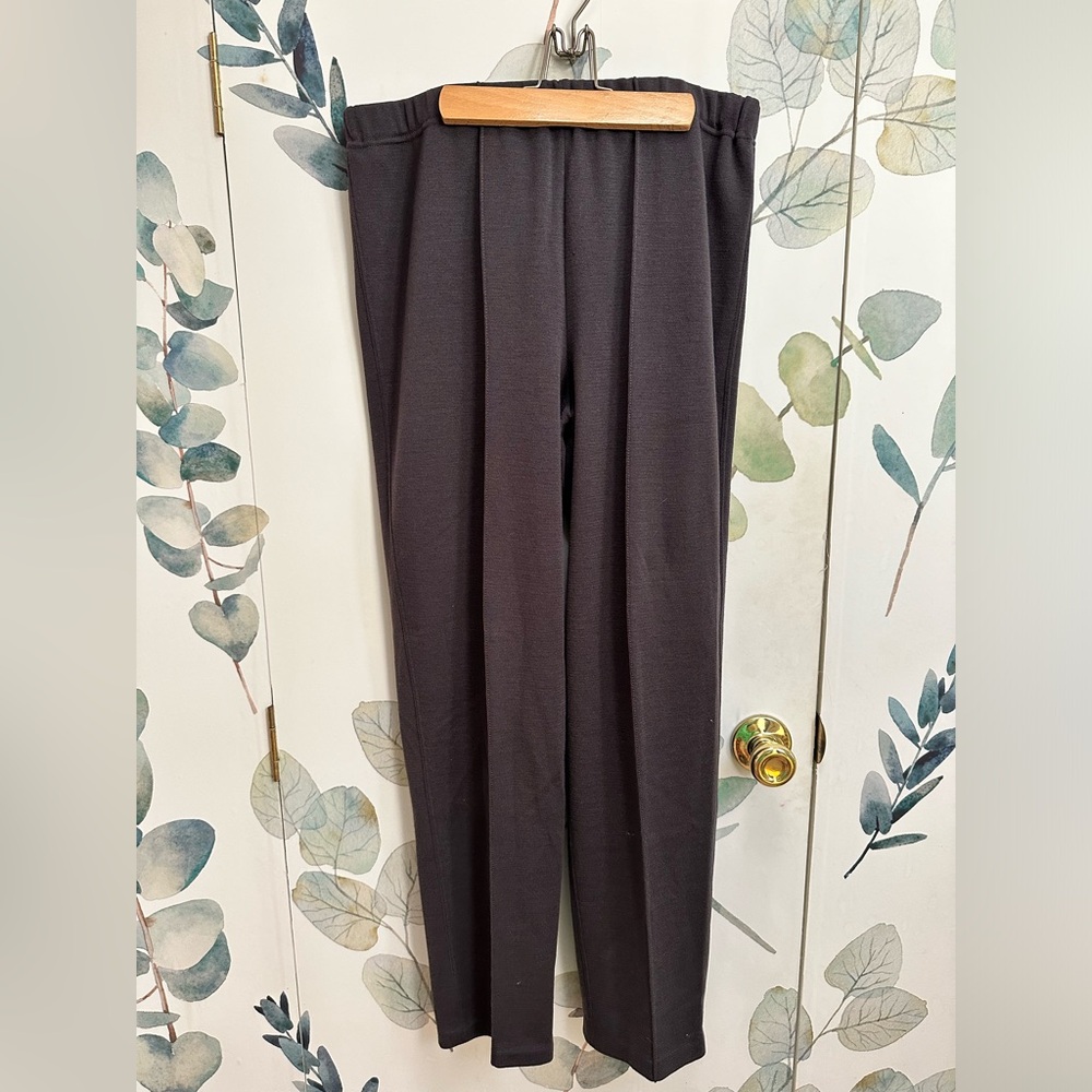 Merino Wool Italian Nino Colombo charcoal black lounge pants with elastic waist